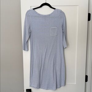 GAP Navy and White Striped Long Sleeve Dress